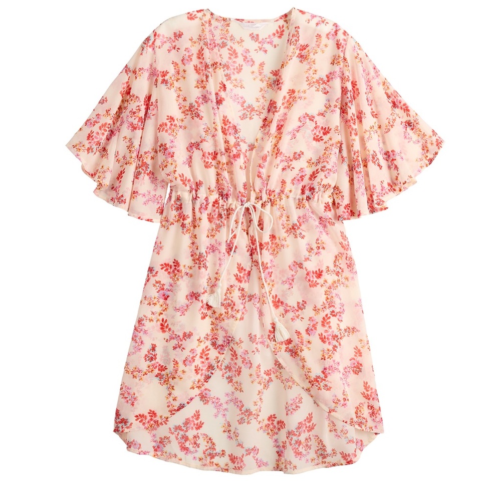 Women’s tapered tie front kimono